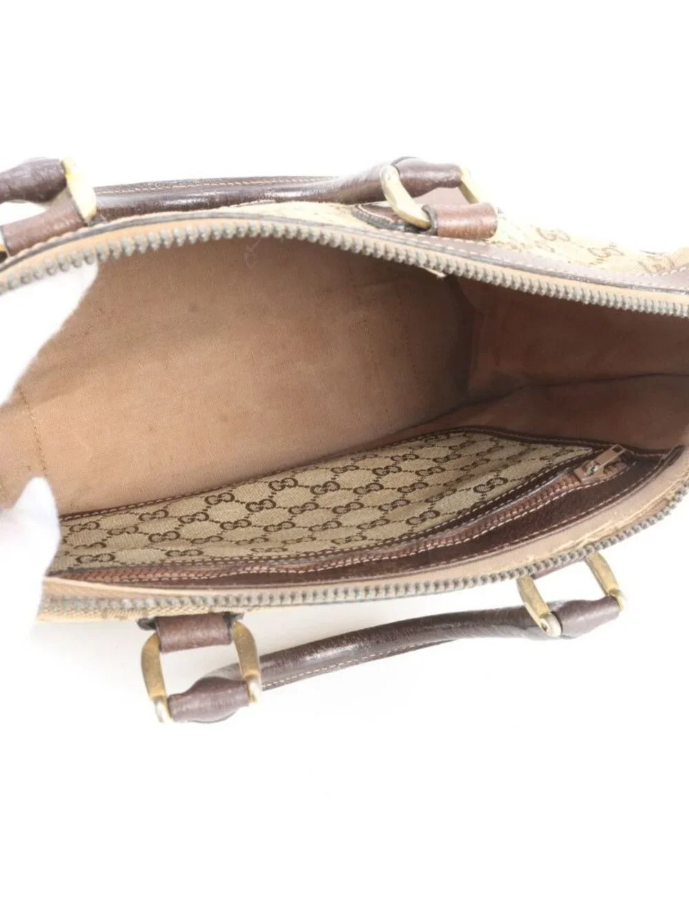 Gucci GG Canvas Leather Tote Bag Shoulder